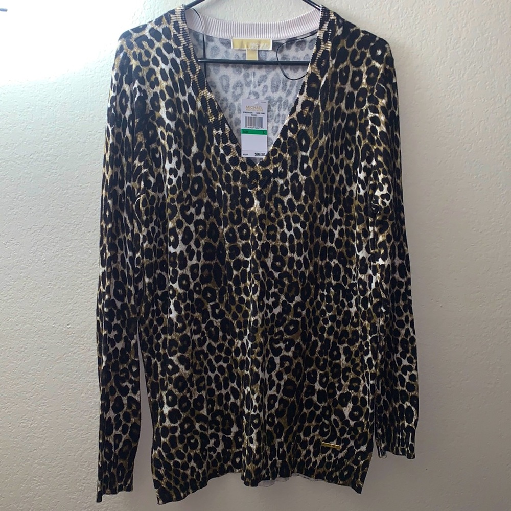 NWT Michael Kors leopard print sweater